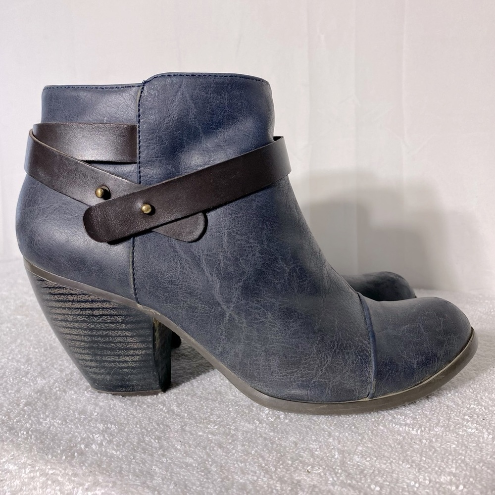 Fergalicious Blue Leather Ankle Boots Booties 8